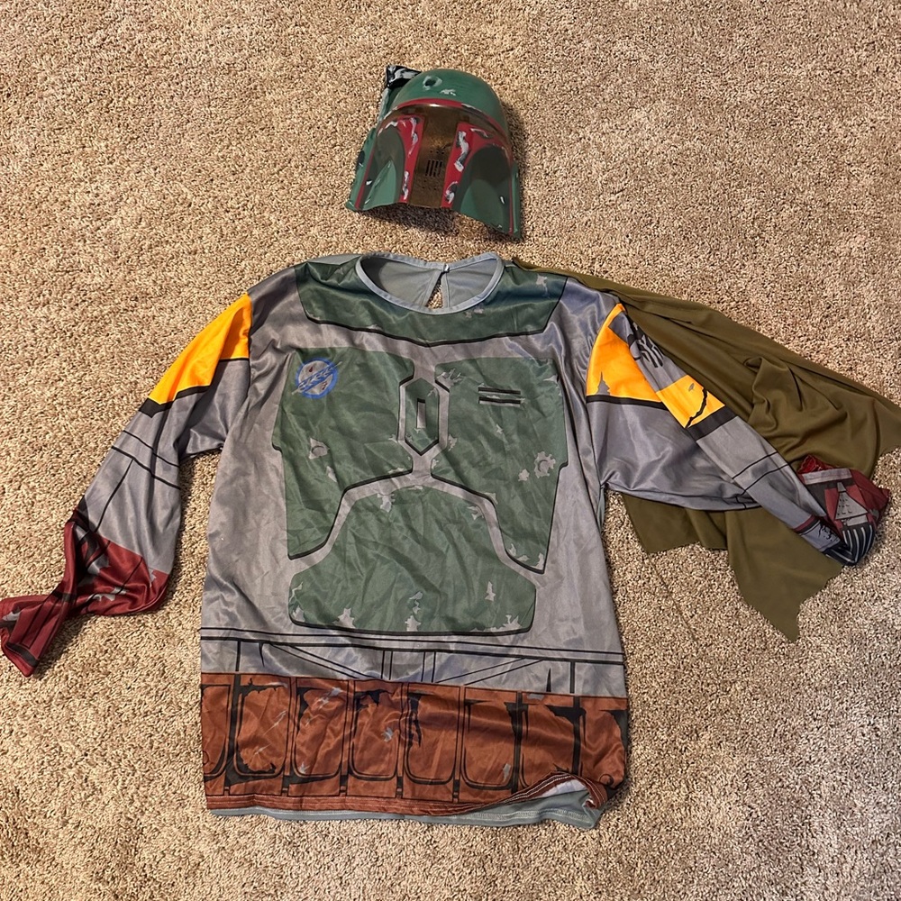 Star Wars Bobba Fett Costume Shirt and Helmet